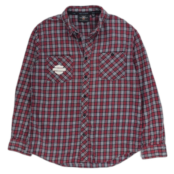 HARLEY DAVIDSON 120th Anniversary Flannel Shirt Jacket Plaid Mot Biker 90s Y2k - Picture 2 of 10